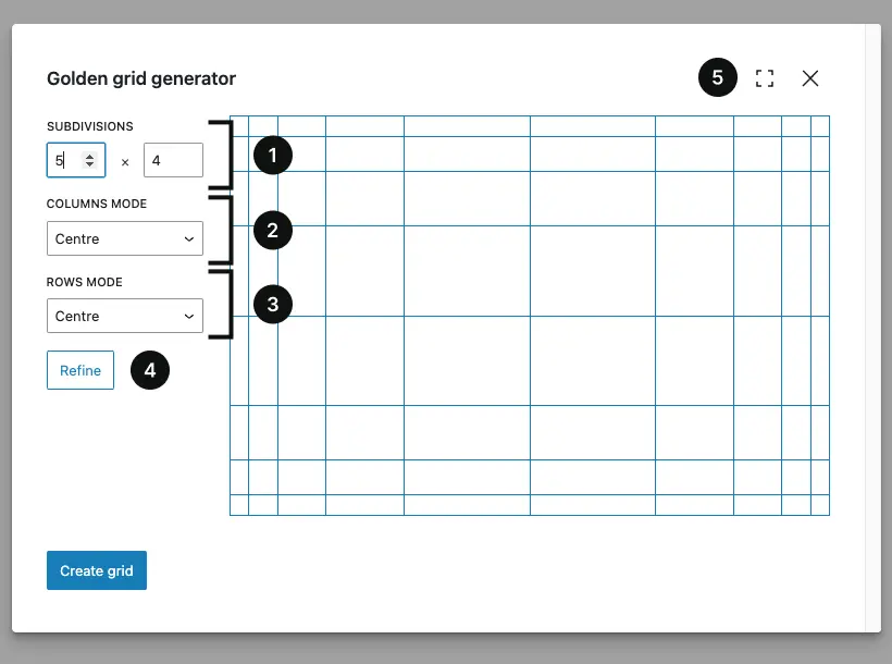 The background panel – image section