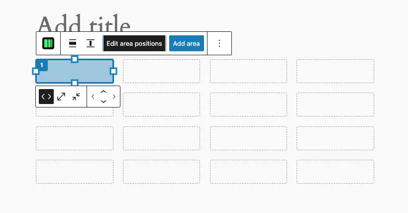 The column size and position toolbar.