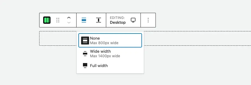 WordPress alignment options