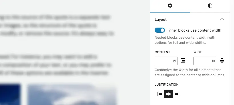WordPress layout options